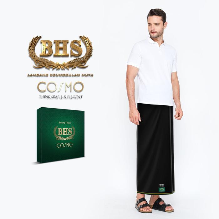 ASLI Sarung BHS Cosmo Hitam Polos READY STOCK