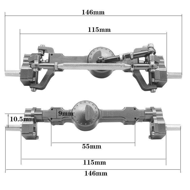 MN Alloy CNC Anodized Full Metal Front Rear Portal Axle for 1/12 MN MN99S MN98 D90 D91 D99 D99S MN90