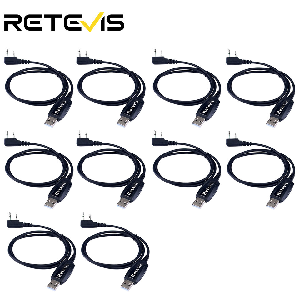 Retevis Walkie Talkie Usb Programming Cable 10Pcs Ham Radio Accessories For Retevis Rt3 Rt8 Rt3S