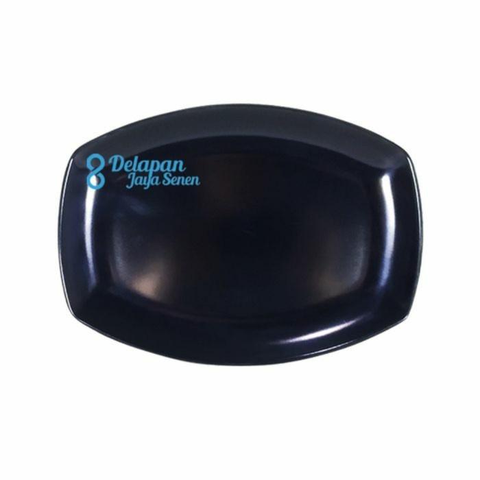 Piring Hitam Segi Oval Melamin Awet Kuat Murah Tebal Tahan Panas Anti Pecah Premium Unica 9" Piring 