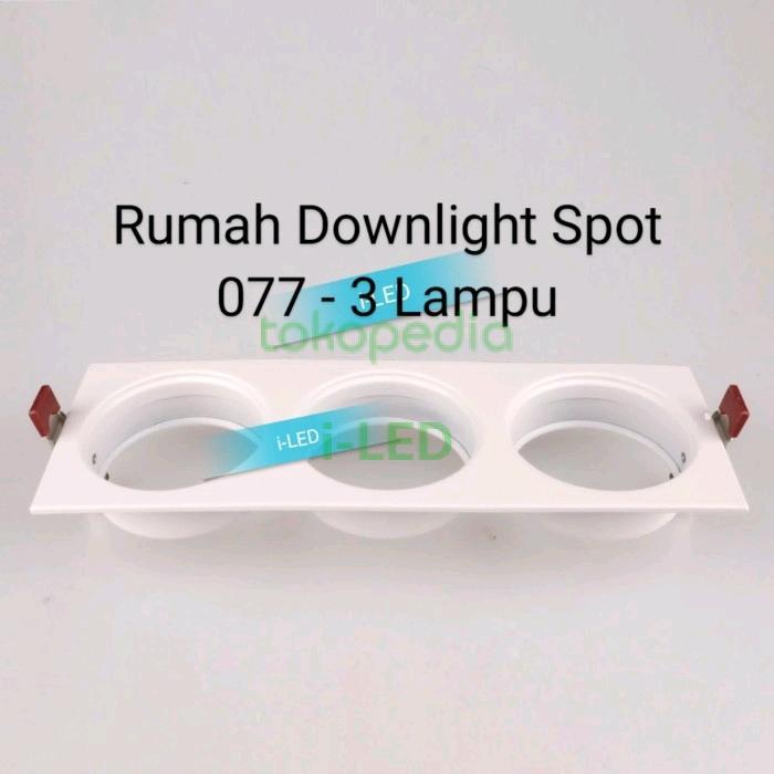 NC077 Rumah Lampu Downlight Spot LED Halogen MR16 Kotak 3 Lubang DIY