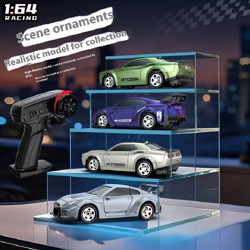 1:64 Mini Rc Remote Control Car Full-Scale Four-Wheel Drive Drift Racing Car Desktop Car Toy