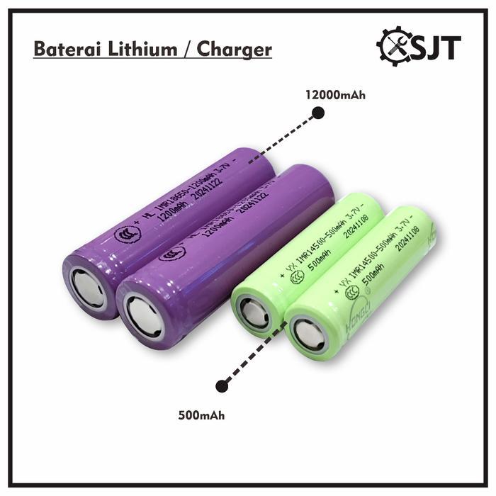 SJT - Baterai Lithium Charger Hongli 14500 500 mAh & 18650 1200 mAh 3,7V