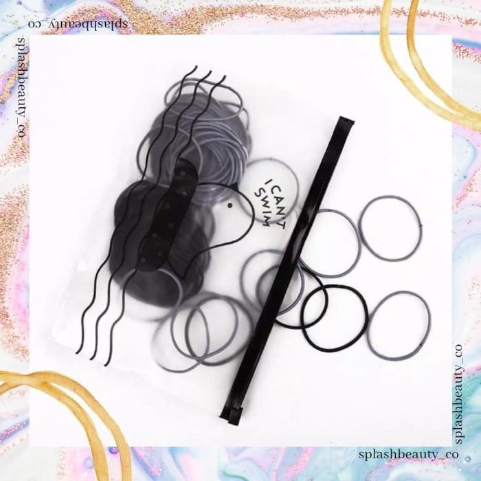 Karet Rambut Polos dan Elastis ikat rambut hitam karet gelang polos