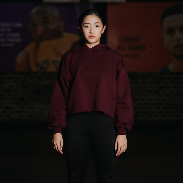 D1Xb1- Hoodie Crop Wanita Unfinished Premium Polos Fleece Tebal & Adem Lokal Handmade Hoodieku