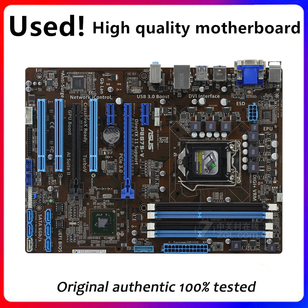 For P8B75-V Computer Motherboard LGA 1155 DDR3 For Intel B75 P8B75 Desktop Mainboard SATA II PCI-E X