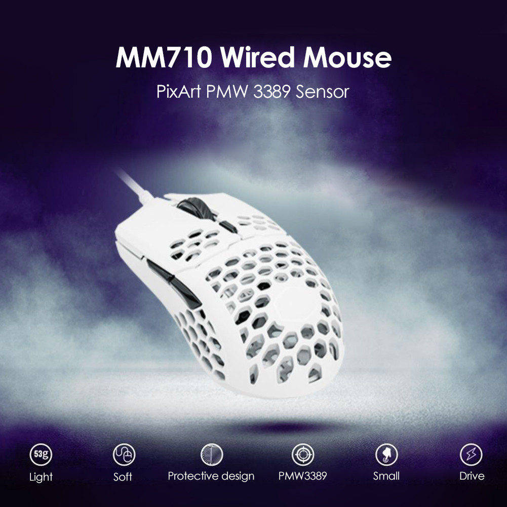Cooler Master MM710 Gaming Mouse 16000 DPI USB Wired Mice for Home Office Gamer Multi-functional Gam