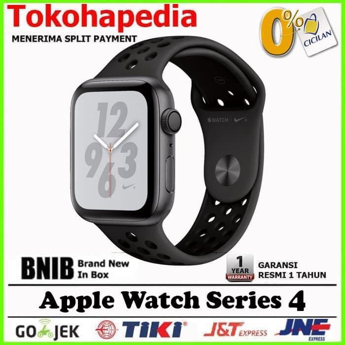tknb- Apple Watch / Iwatch Nike Series 4 44Mm Black Grey Sport Band Mu7J2