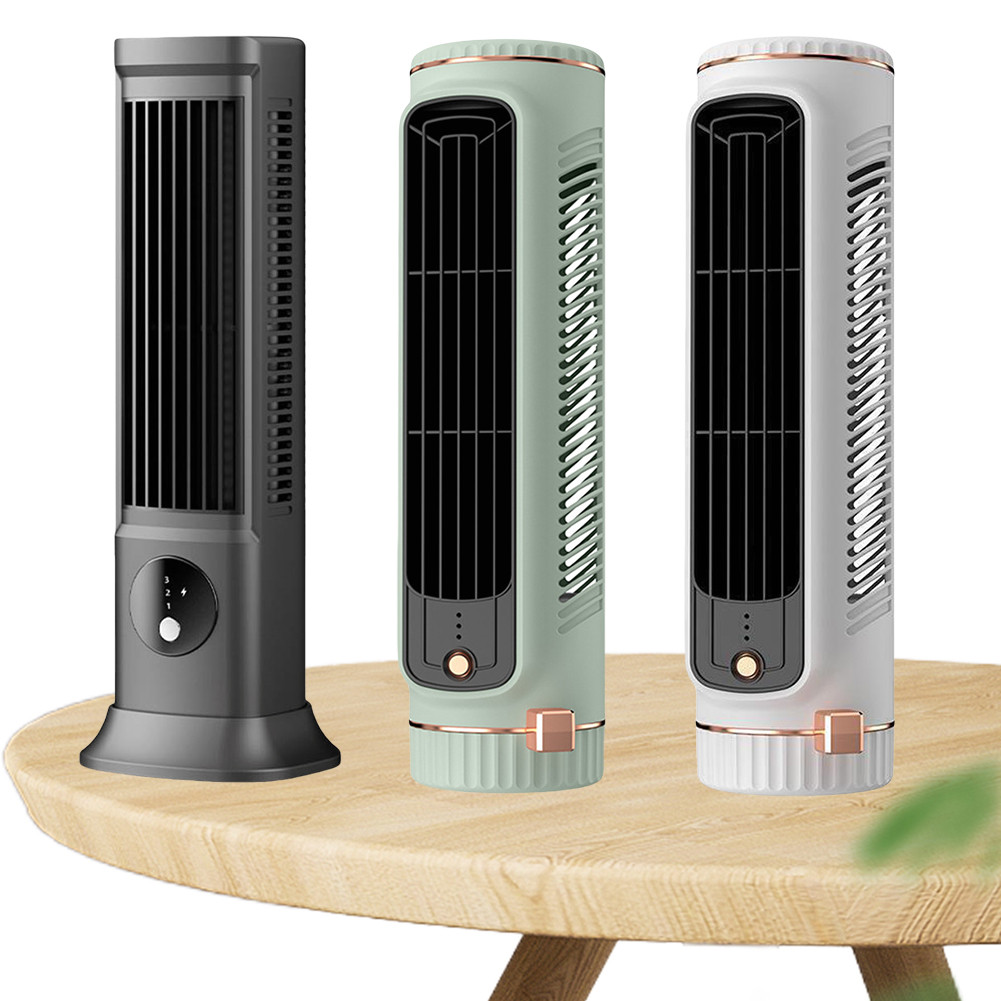 Tabletop Air Conditioner Desk Tower Fan Usb Rechargeable 3 Speeds Quiet Air Cooler Portable Tower