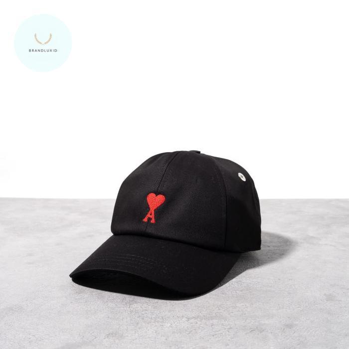 TERLARIS AMI PARIS Red ami de coeur embroidered cap Black Red READY STOCK