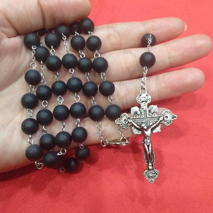 Rosario Batu Alam Warna Hitam Import New