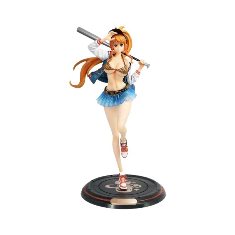One Piece Anime Figure Gk Street Fashion Nami Statue Doll Pvc Action Figurine Desktop Collection