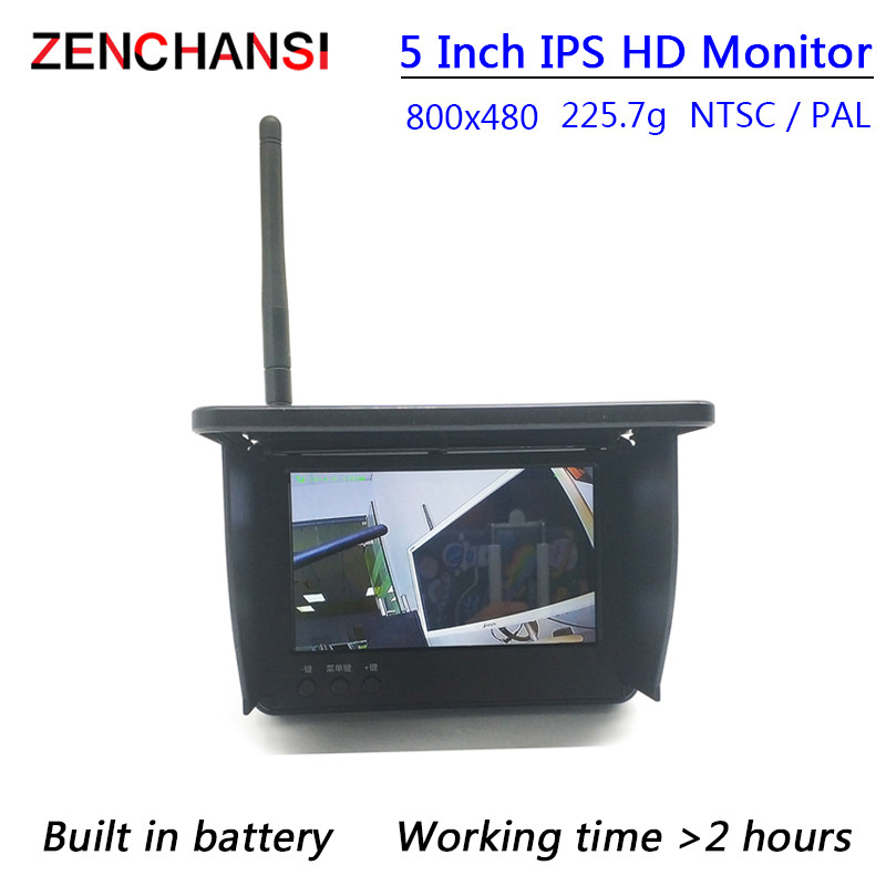 EWRF 5.8G FPV Monitor 5 Inch LCD Display Receiver 800*480px 16:9 NTSC/PAL Auto Search Video