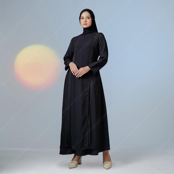 Baju Gamis 044 Hitam Wanita Modern Mewah Terbaru Abaya Turkey Warna Hitam Dan Elegan Gamis Abaya