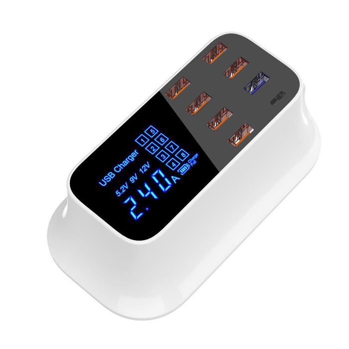 Ready Smart Charger 8 USB Port Station + Led Display Indicator Fast Charge