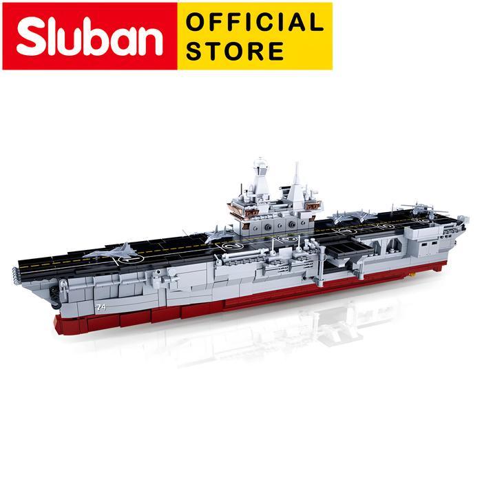 SALE Mainan Brick Sluban Aircraft Carrier Kapal Induk Perang 1088 pcs B0699 Termurah