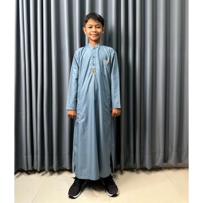 Gamis Jubah Muslim Anak Laki Lengan Panjang Baju Umur 10 Tahun Bahan Kain Katun Toyobo