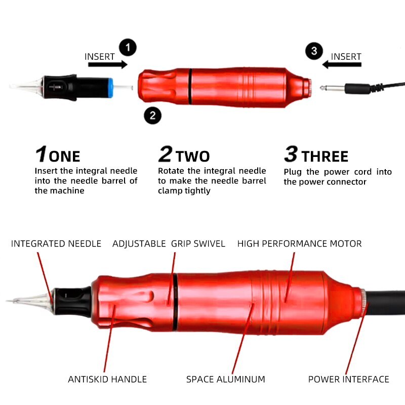 Tattoo Pen New Professional Tattoo Pen Gun Matte Rotary Tattoo Machine for Cartridge Needles Tattoo 