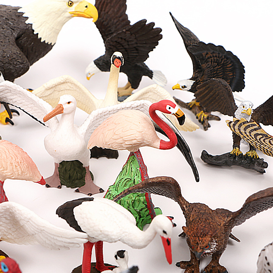Birds Animals Action Figure Flamingos Macaw Pelican Eagle Phoenix Owl ostrich Figurines Model Home G