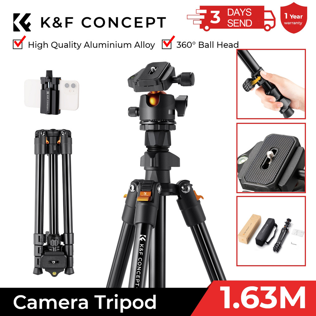 K&F Concept Portable Camera Travel Tripod Flexible Vlog Tripod with