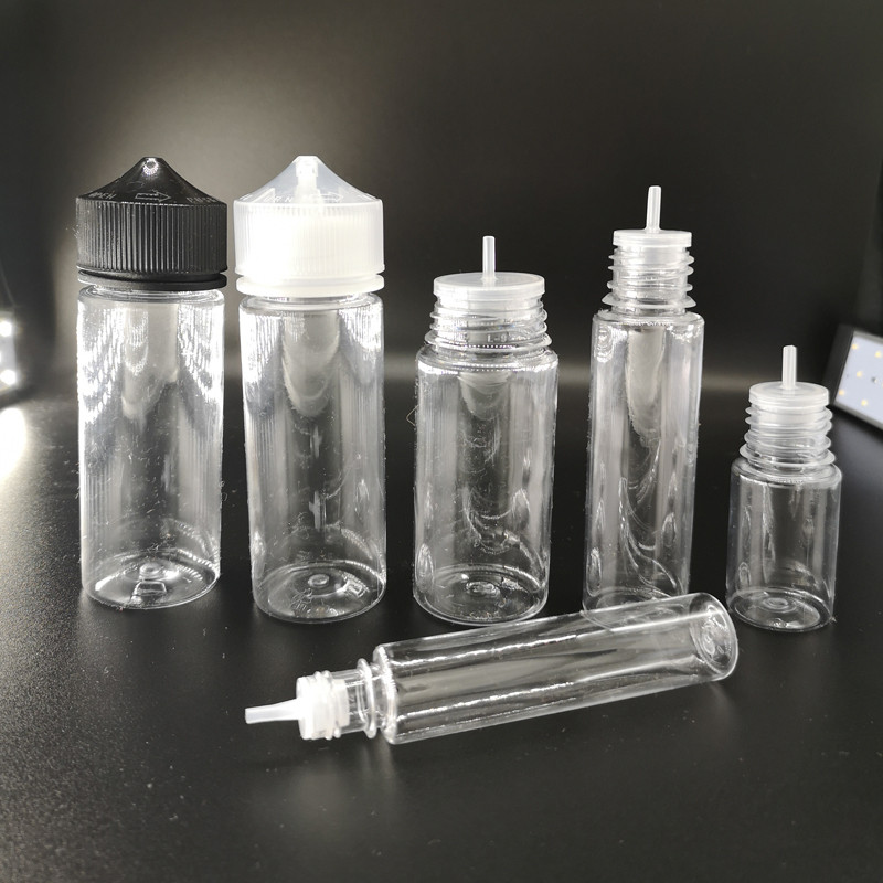 5pcs 30ml/60ml/100ml/120ml PET Plastic Empty Dropper Bottles  E-Liquid Eye Clear Bottles Long Tip Ca