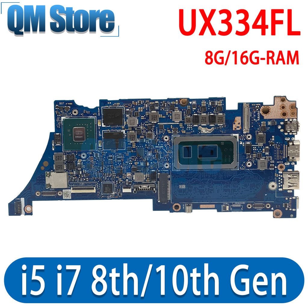 QM UX334FL Mainboard For ASUS UX334F UX334FA UX434FA UX434FL UX463FL U4600F UX334 UX434FLC Laptop Mo