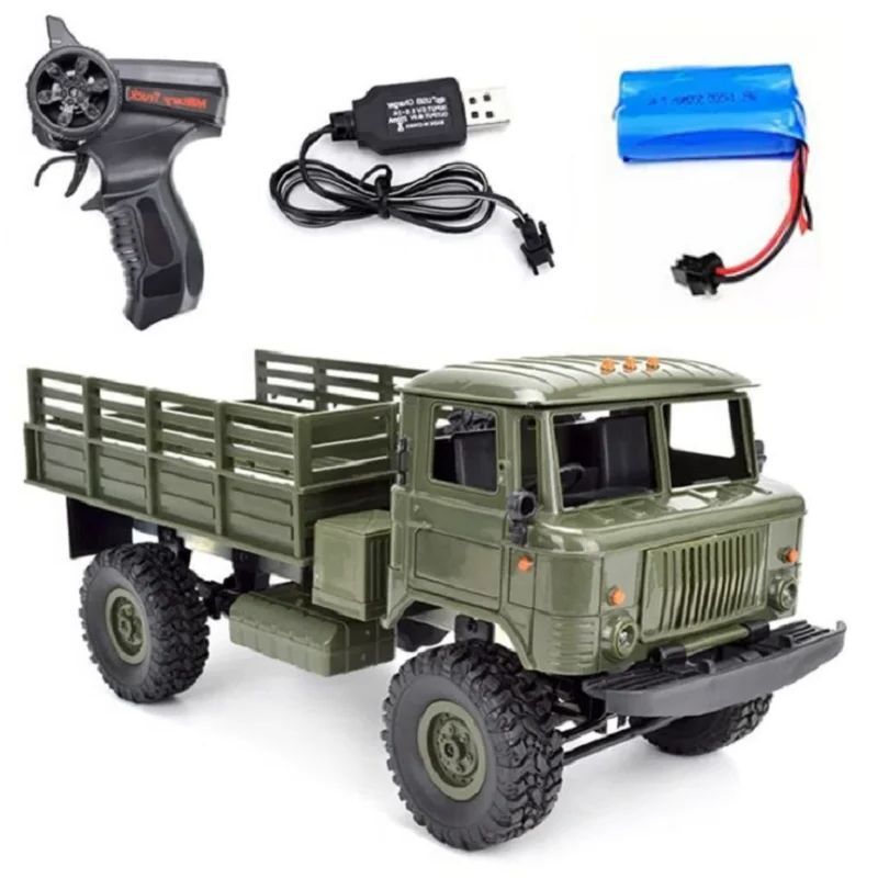 Wpl B-24 Remote Control Military Truck Diy Off-Road 4Wd Rc Car 4 Wheel Drive Climbing B24 Gaz-66