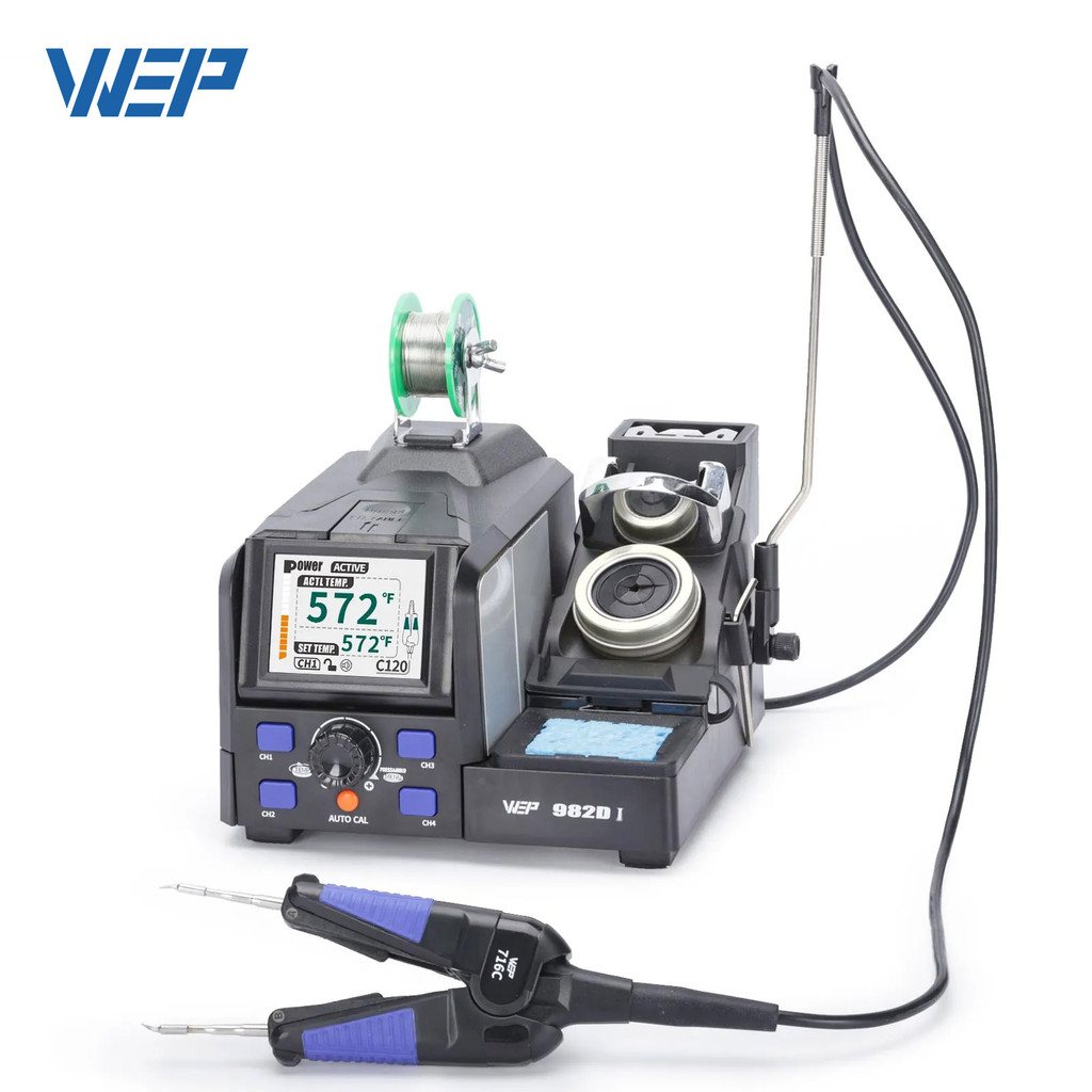 Wep Precision Soldering Station Micro Desoldering Tweezers Station Dual Solder Iron Kit, Fast