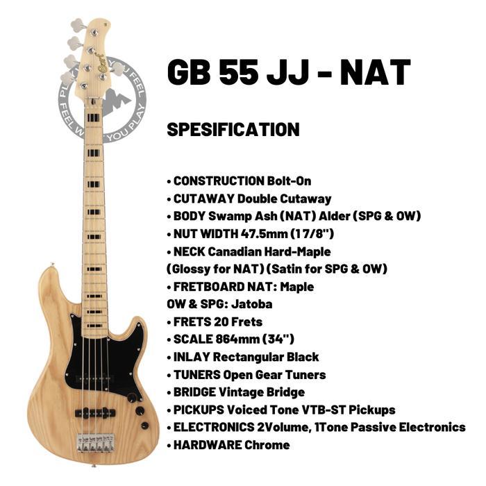 Bass Elektrik Cort Gb 24 55 75 Jj Series Original