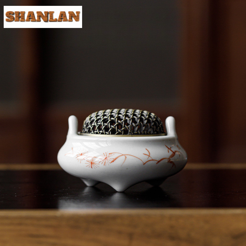 Hand-painted Pine Incense Holder Ancient Incense Smoke Waterfall Incense Burners Aromatherapy Censer