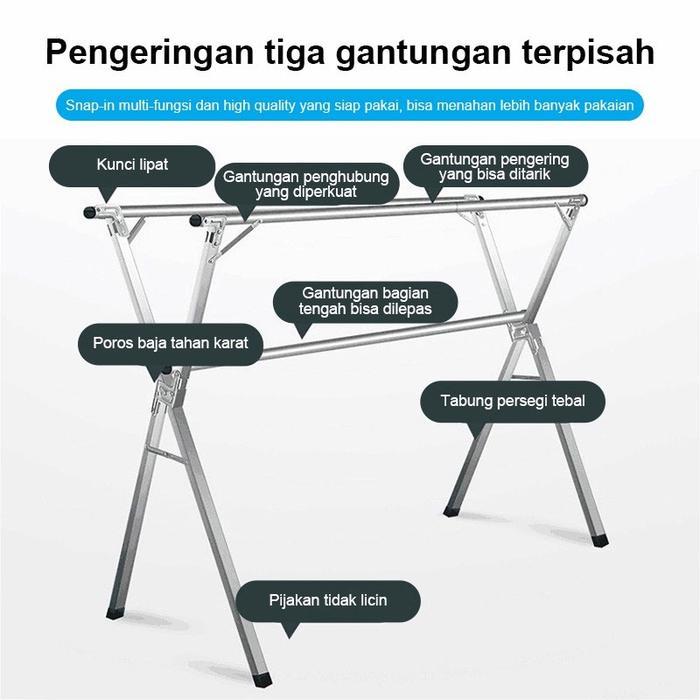 doni- Jemuran Lipat Jemuran Baju Stainless Steel Multifungsi,Jemuran Outdoor Indoor Anti
