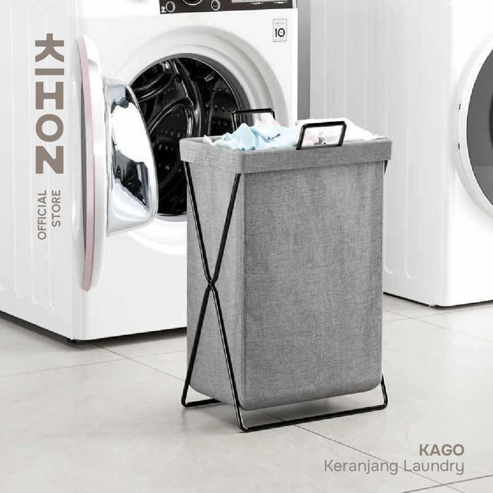 doni- Kihon Kago Keranjang Laundry Lipat Minimalis Dapat Dilipat Dilengkapi Rangka Besi