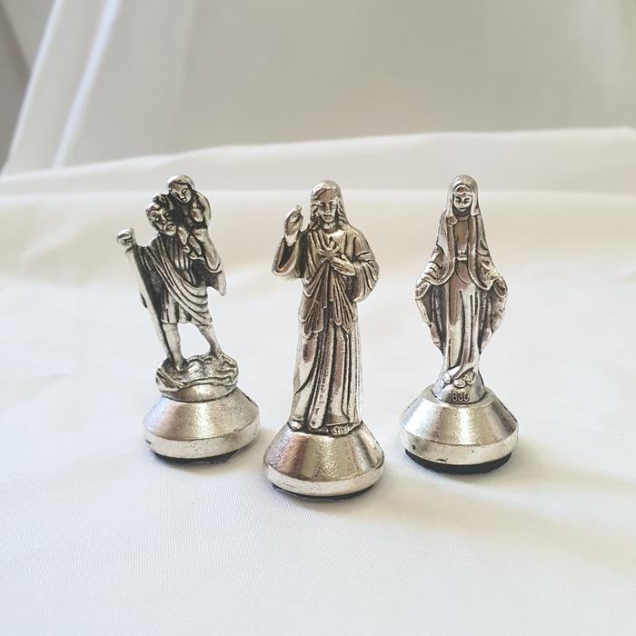 IFY (IMPORT) PATUNG MOBIL YESUS KORONKA BUNDA MARIA SANTO KRISTOFORUS CHRISTOPHER TERMURAH TERLARIS