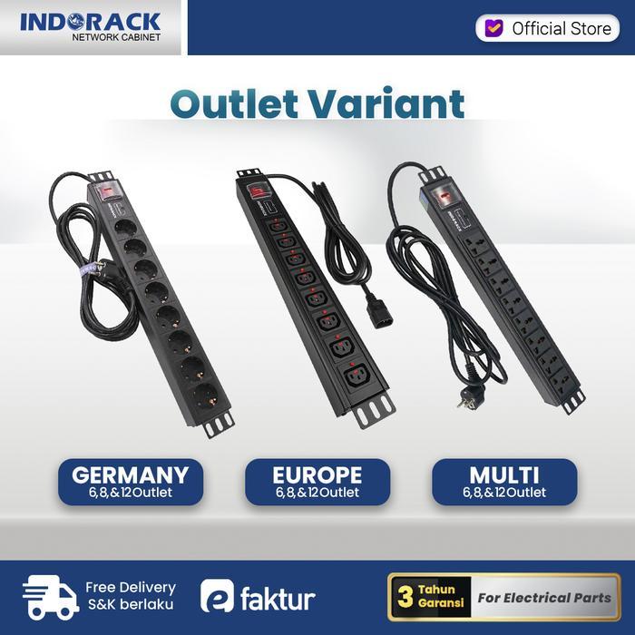 Kemaslgsg- Indorack Pdu 8 Outlet Germany Colokan 8 Slot Pdu8G