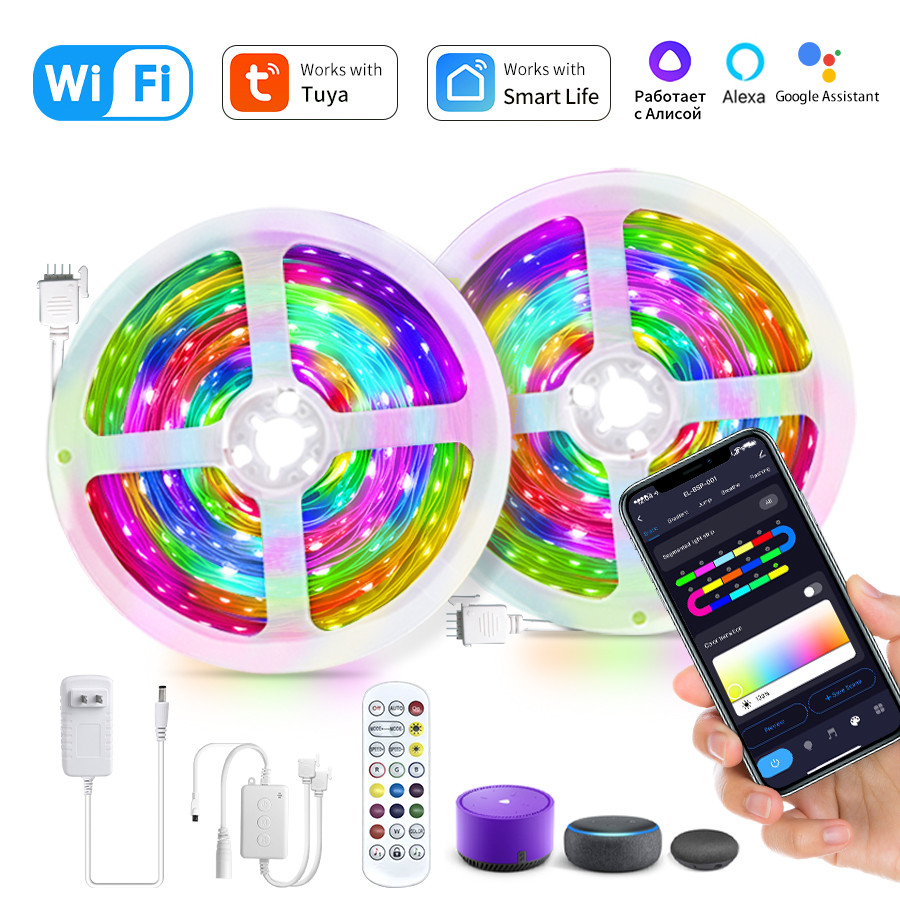 Alexa WiFi LED Tape WS2811 24V LED Strip Lights Tuya Smart Life Voice