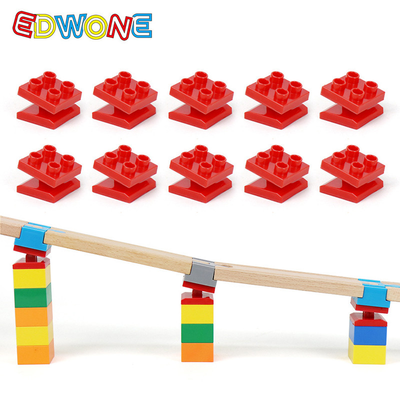 5/10pcs Wooden Track Connectors Universal Slope Building Blocks Connection Adapters fit for Brand