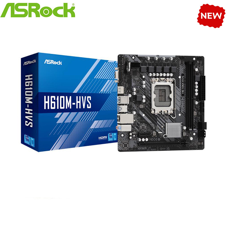 NEW H610M For ASROCK H610M-HVS LGA 1700 DDR4 Motherboard H610 Supports CPU i5 12400f i3 12100f 12700