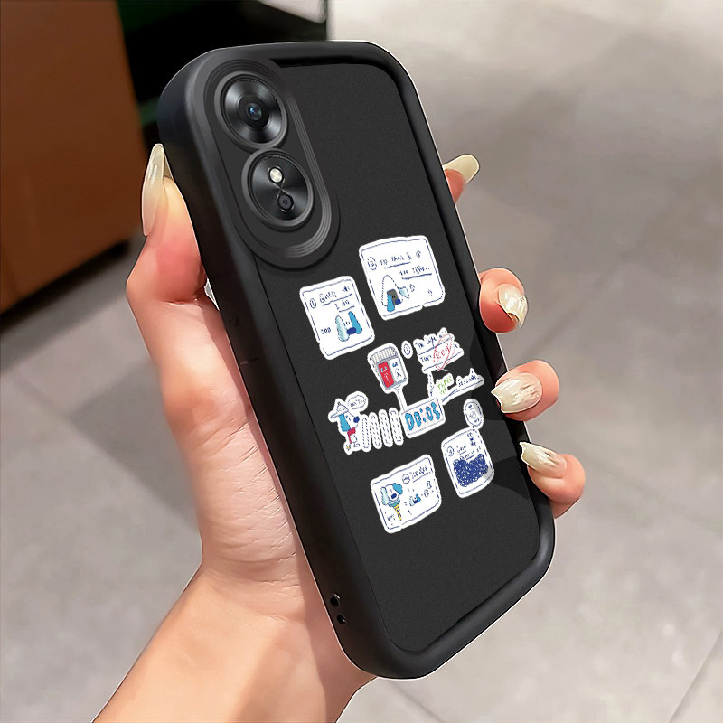 Casing Hp OPPO A17 OPPO A17K Case Casing Label sederhana pola Kasus HP Tangga Langit Mewah Silikon S