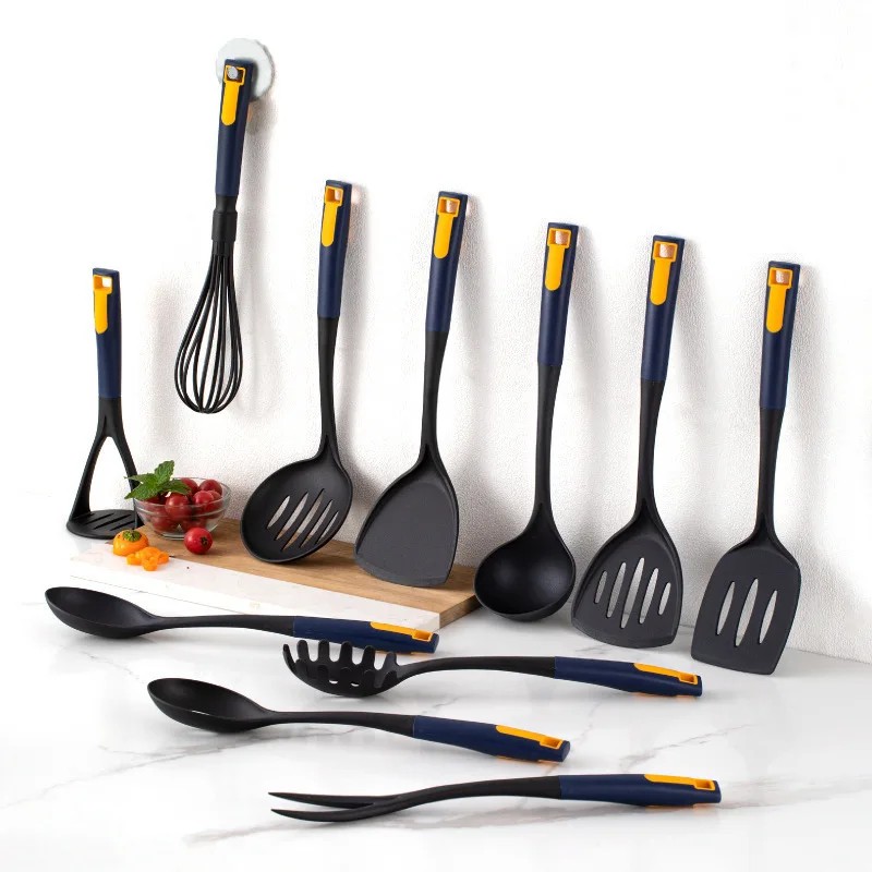 Kitchen Silicone Cookware Set, Non Stick Pan, Soup Spoon, Filter Pan, Stir Fry Spatula, Egg Beater,