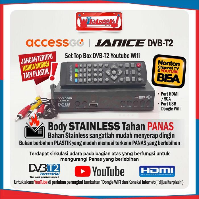 New Set Top Box DVB T2 Accessgo Janice U002 bisa akses youtube Stainless