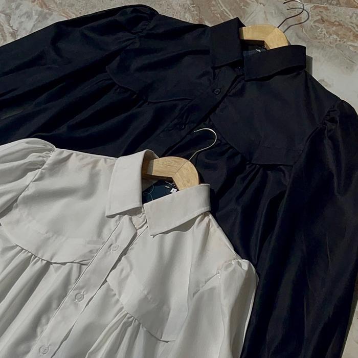 BY LFAZ Laudya Shirt Kemeja Kerja - Kuliah Katun Premium Wanita Balon Kerah Baju Atasan Casual