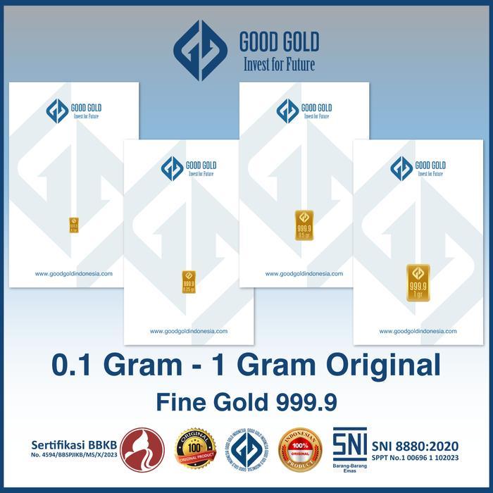 Logam Mulia Good Gold 0.1 Gram Edisi Original/ Emas Batangan Good Gold 0,1Gr