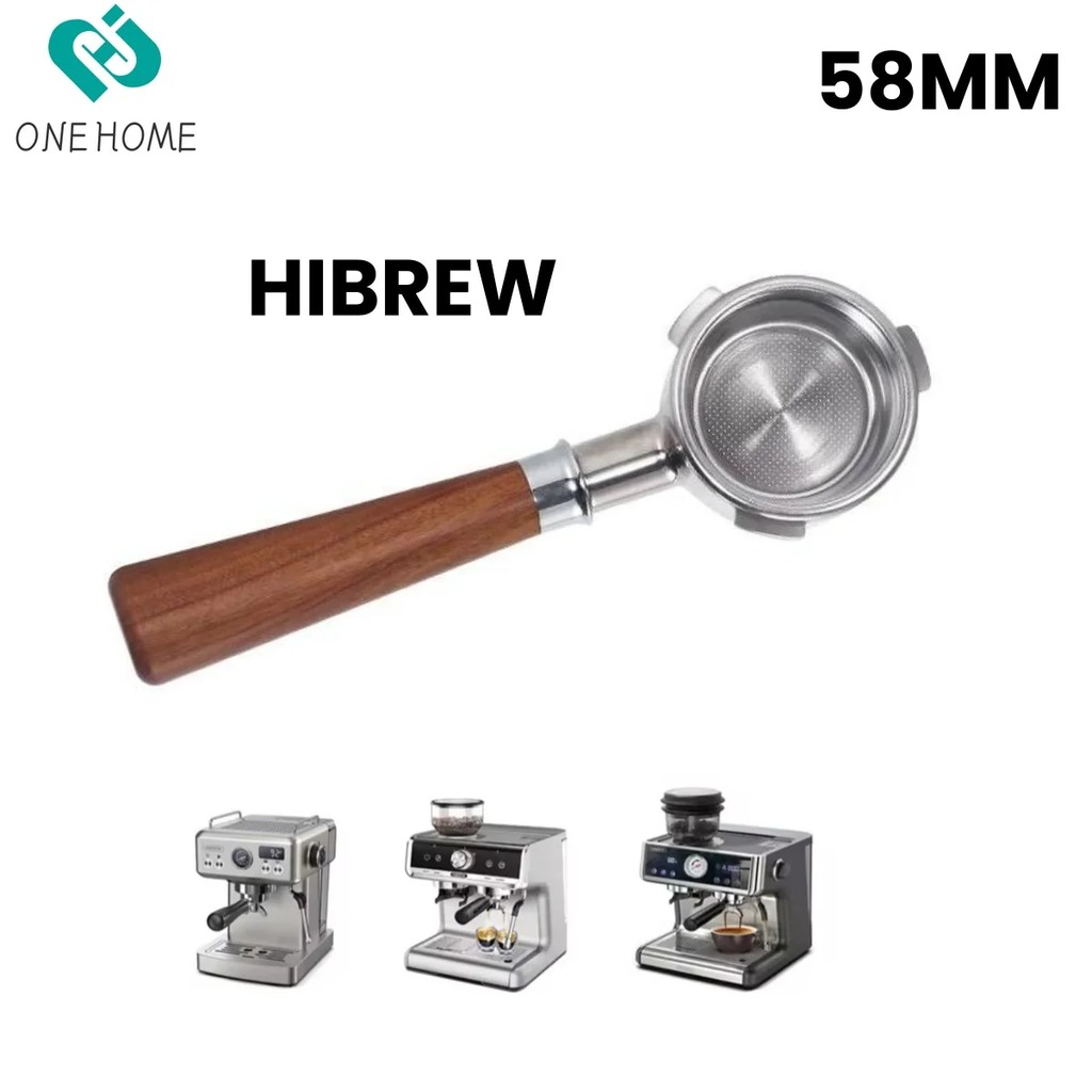 58Mm 3 Ears Bottomless Coffee Portafilter With 2 Basket(18G) For Hibrew H7/Hibrew H7A /Hibrew H10A