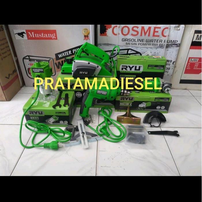 Paket pertukangan(4in1) RYU mesin serut RYU+Bor RYU+Gerindra 4" RYU+profilRYU