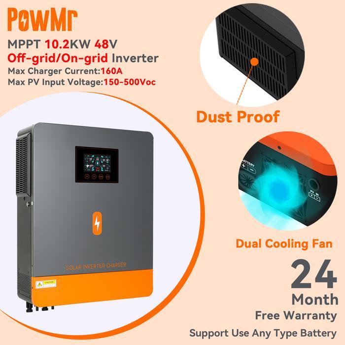 PowMr MPPT 10.2kw On-grid/Off-grid hybrid inverter Solar Inverter