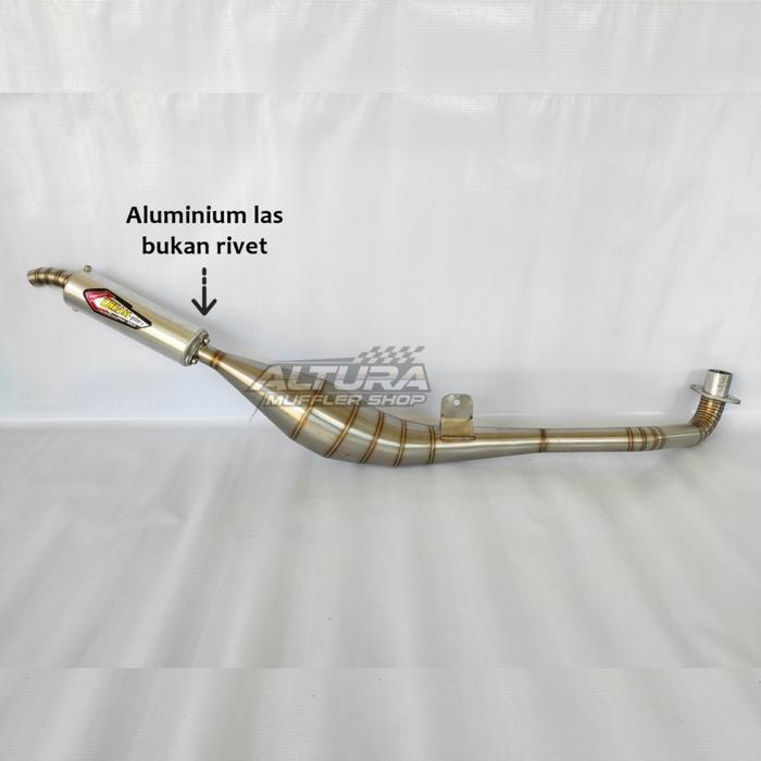 Knalpot F1Zr Fiz R Crimpie Samping Stainless Silencer Aluminium Las Kenalpot Racing Motor 2 Tak