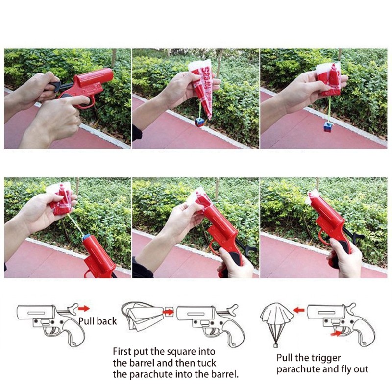 Realistic Signal Guns Throwing Parachute Family Games Preschool Education Toys Miniature Novelty Toy