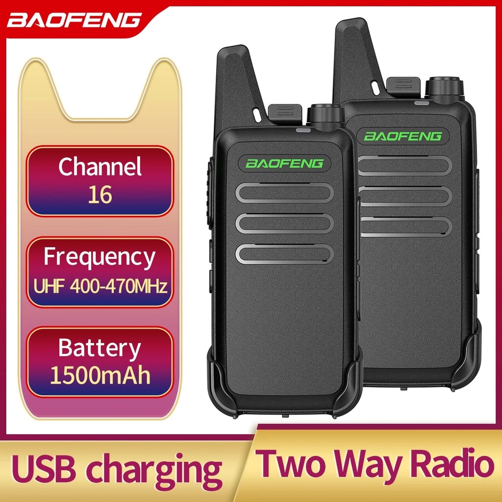 2Pcs Mini Walkie Talkie Baofeng Bf-T20 Portabletwo Way Radio Charging Usb Vox For Bf-C9 Bf-888S