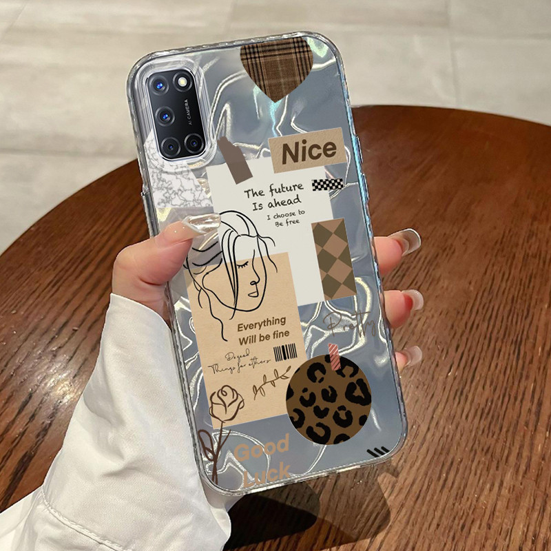 Casing Hp OPPO A52 OPPO A72 OPPO A92 Case Casing Pola Label Leopard HP Kasing Kasus ponsel transpara