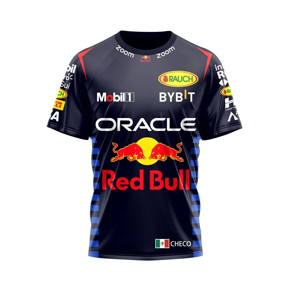 Red Bull Racing T-shirt 3D Printed Fashionable Men's T-shirt Red Bull Short Sleeved Sports Quick